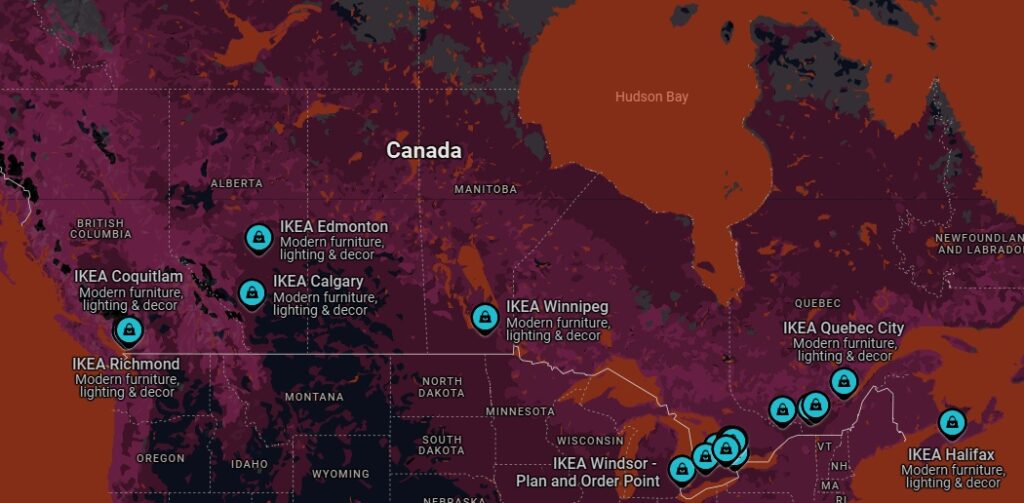 Ikea Stores All Across Canada