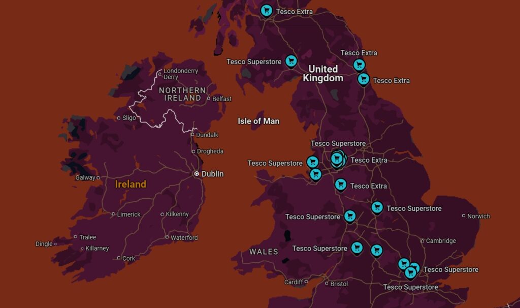 Tesco Superstores All Across Uk